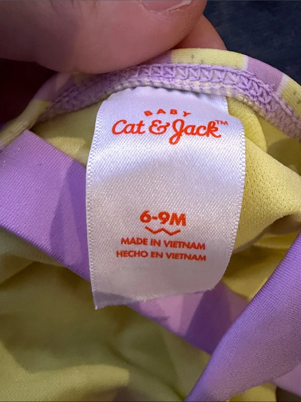 Cat & Jack Lavender and Yellow Lemon Ruffle One-Piece Swimsuit
